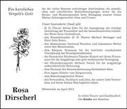 Traueranzeige Rosa Dirscherl