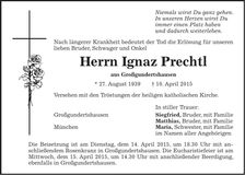 Traueranzeige Ignaz Prechtl