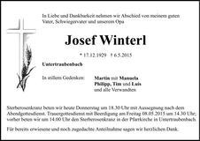 Traueranzeige Josef Winterl