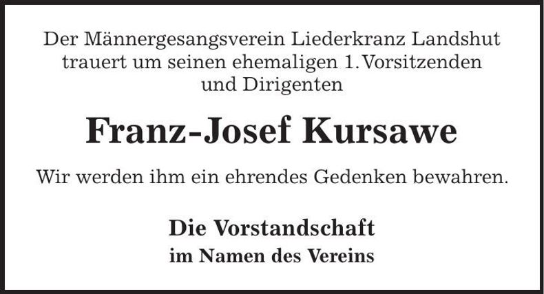 Traueranzeige Franz-Josef Kursawe