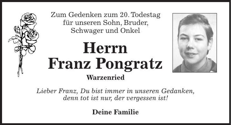 Traueranzeige Erwin Pongratz