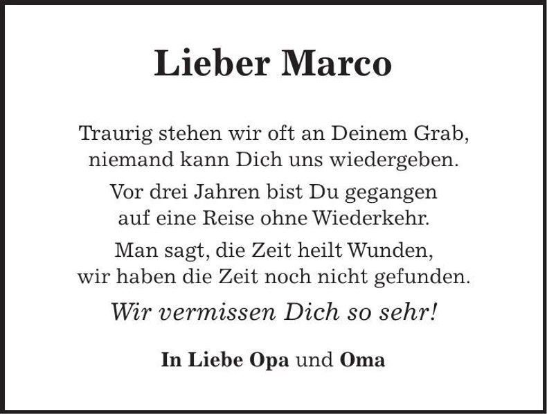 Traueranzeige Marco Gangkofner