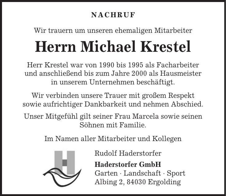 Traueranzeige Michael Krestel