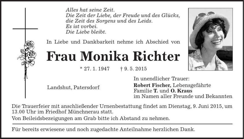 Traueranzeige Monika Richter
