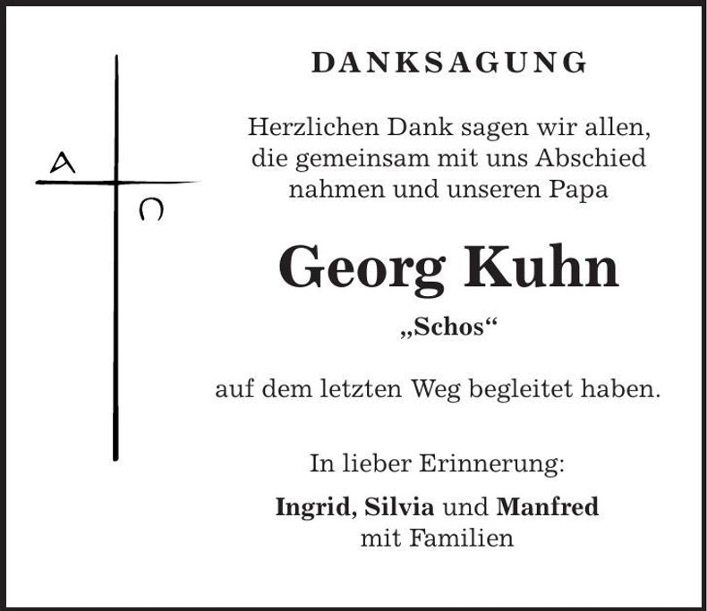 Traueranzeige Georg Kuhn
