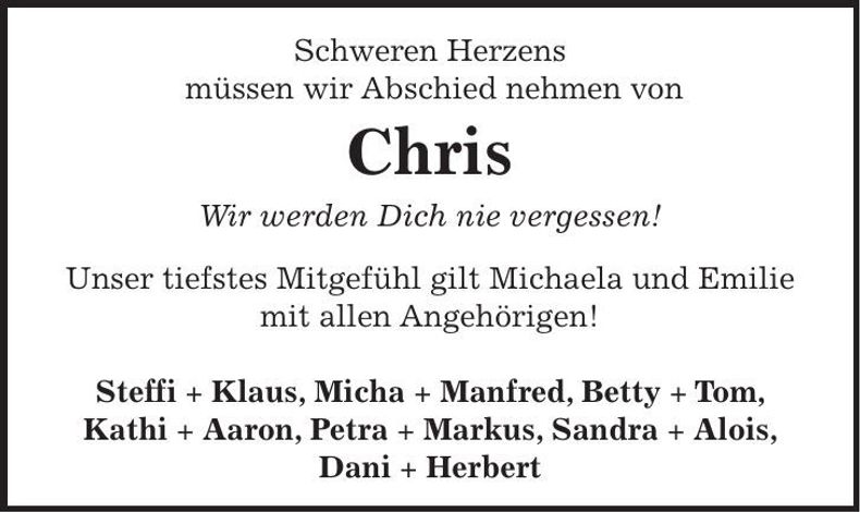 Traueranzeige Christian Griesbach