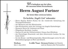 Traueranzeige August Furtner