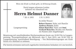 Traueranzeige Helmut Danner