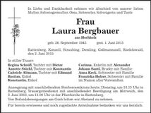 Traueranzeige Laura Bergbauer