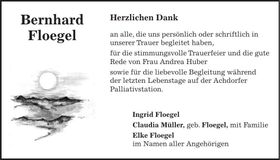 Traueranzeige Bernhard Floegel