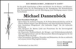 Traueranzeige Michael Dannenböck
