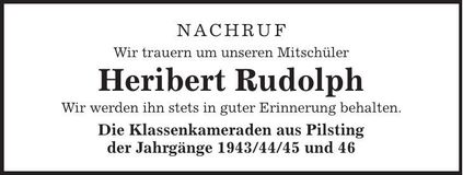 Traueranzeige Herbert Ruolph