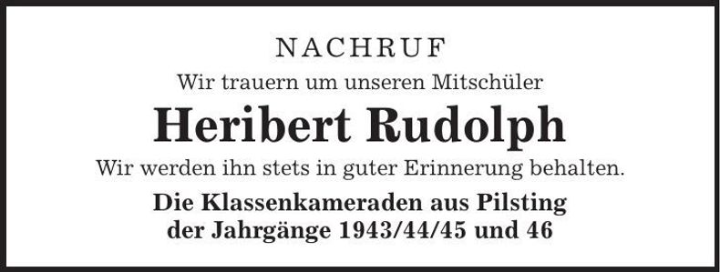 Traueranzeige Herbert Ruolph