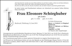 Traueranzeige Eleonore Schörghuber