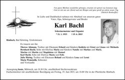 Traueranzeige Karl Bachl