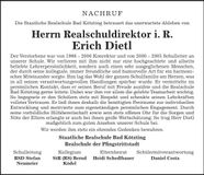 Traueranzeige Erich Dietl