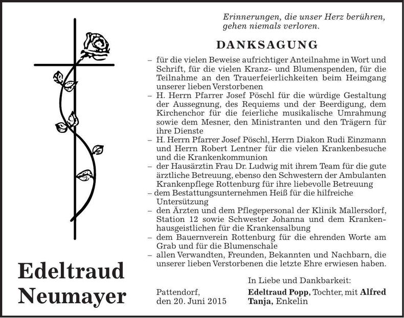 Traueranzeige Edeltraud Neumayer
