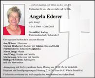 Traueranzeige Angela Ederer