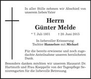 Traueranzeige Günter Mende