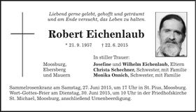 Traueranzeige Robert Eichenlaub