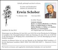 Traueranzeige Erwin Schober