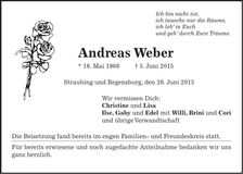 Traueranzeige Andreas Weber