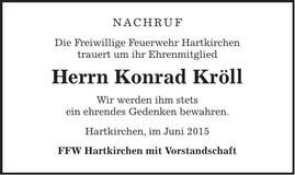 Traueranzeige Konrad Kröll