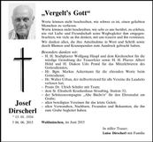 Traueranzeige Josef Dirscherl