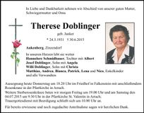 Traueranzeige Therese Doblinger