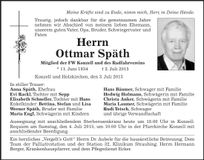 Traueranzeige Ottmar Späth