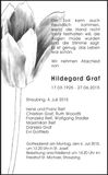 Traueranzeige Hildegard Graf