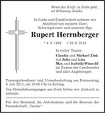 Traueranzeige Rupert Herrnberger