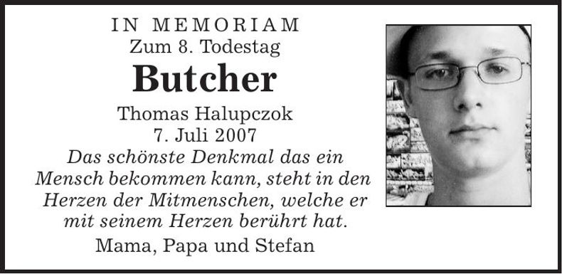 Traueranzeige Halupczok Thomas