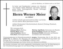Traueranzeige Werner Meier