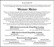 Traueranzeige Werner Meier