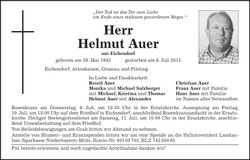 Traueranzeige Helmut Auer