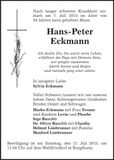 Traueranzeige Hans-Peter Eckmann