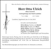 Traueranzeige Otto Ulrich