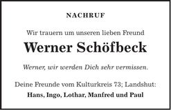 Traueranzeige Werner Schöfbeck
