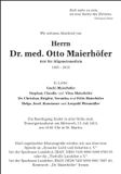 Traueranzeige Otto Maierhöfer