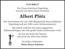 Traueranzeige Albert Plötz