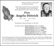 Traueranzeige Angela Dittrich
