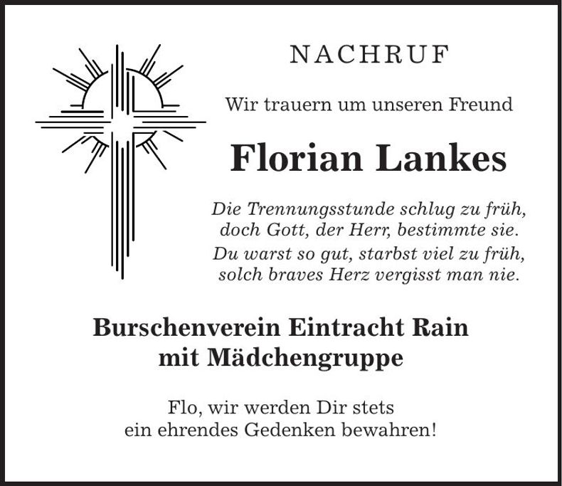Traueranzeige Florian Lankes