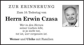 Traueranzeige Erwin Czasa