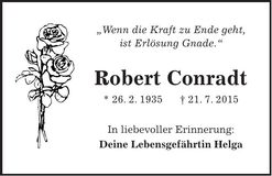 Traueranzeige Robert Conradt