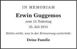Traueranzeige Erwin Guggemos