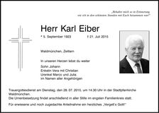 Traueranzeige Karl Eiber