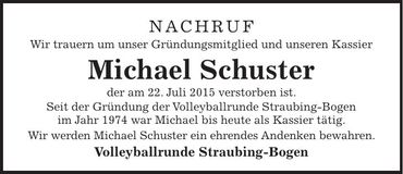 Traueranzeige Michael Schuster