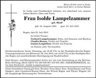 Traueranzeige Isolde Lampelzammer