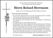 Traueranzeige Roland Herrmann